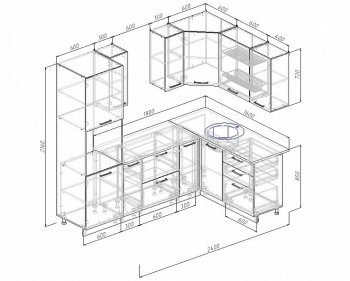 Угловой кухонный гарнитур Лофт 2400х1600 мм в Верхней Салде - verhnyaya-salda.mebel-e96.ru