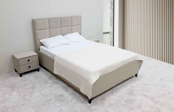 Кровать с подъемным механизмом Мега беж (Лин) в Верхней Салде - verhnyaya-salda.mebel-e96.ru