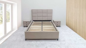 Кровать с подъемным механизмом Мега беж (Лин) в Верхней Салде - verhnyaya-salda.mebel-e96.ru