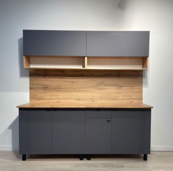 Кухонный гарнитур Монако 2000 мм графит (СВ) в Верхней Салде - verhnyaya-salda.mebel-e96.ru