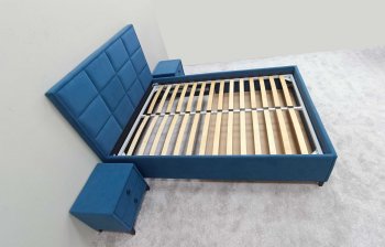 Кровать с подъемным механизмом Мега синий (Лин) в Верхней Салде - verhnyaya-salda.mebel-e96.ru