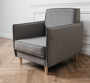 Кресло 831 Серый, велюр (Brendoss) в Верхней Салде - verhnyaya-salda.mebel-e96.ru