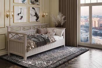 Кровать из массива Амелия льняной (БМ) в Верхней Салде - verhnyaya-salda.mebel-e96.ru