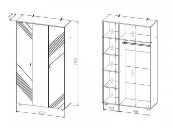 Шкаф 1200 мм трехстворчатый Байкал (СВ) в Верхней Салде - verhnyaya-salda.mebel-e96.ru