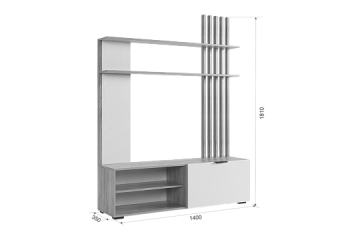 Стенка Бери К2 белое дерево (Мебельсон) в Верхней Салде - verhnyaya-salda.mebel-e96.ru