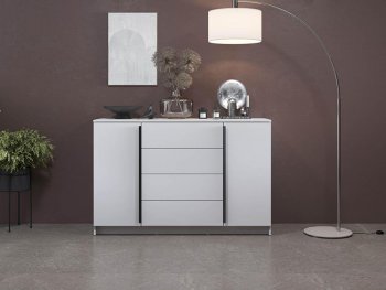 Комод 67.11 Брандо ЛДСП New белый (Олмеко) в Верхней Салде - verhnyaya-salda.mebel-e96.ru