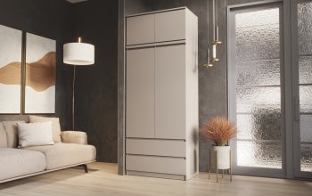 Шкаф Челси с антресолью 900 мм Кашемир (Миф) в Верхней Салде - verhnyaya-salda.mebel-e96.ru