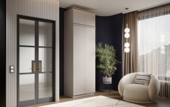 Шкаф 800 мм Челси двустворчатый с антресолью Кашемир (Миф) в Верхней Салде - verhnyaya-salda.mebel-e96.ru