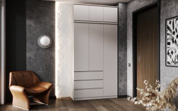 Шкаф 1200 мм Челси с антресолью Кашемир (Миф) в Верхней Салде - verhnyaya-salda.mebel-e96.ru