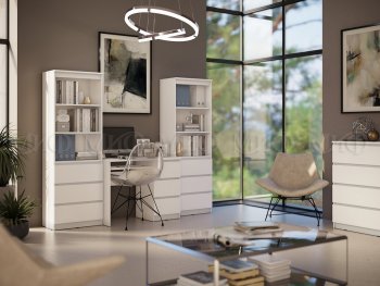 Письменный стол + Стеллаж Челси кашемир (Миф) в Верхней Салде - verhnyaya-salda.mebel-e96.ru