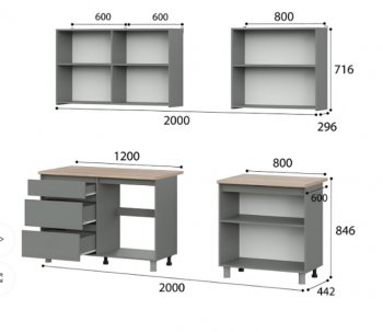 Кухонный гарнитур Денвер 2000 мм (СВ) в Верхней Салде - verhnyaya-salda.mebel-e96.ru