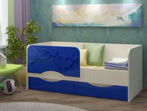 Детская кровать Дельфин-2 МДФ, тёмно-синий, 80х160 в Верхней Салде - verhnyaya-salda.mebel-e96.ru