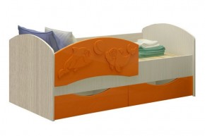 Детская кровать Дельфин-3 МДФ оранжевый, 80х160 в Верхней Салде - verhnyaya-salda.mebel-e96.ru