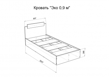 Кровать односпальная Эко 900 белый (Эра) в Верхней Салде - verhnyaya-salda.mebel-e96.ru