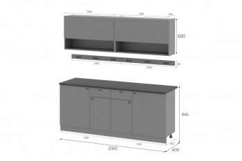 Кухонный гарнитур Энни 2000 мм (МИ) в Верхней Салде - verhnyaya-salda.mebel-e96.ru