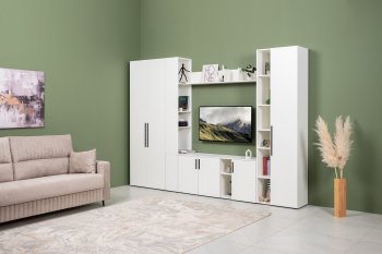 Стенка Эйр модульная, белый (Моби) в Верхней Салде - verhnyaya-salda.mebel-e96.ru