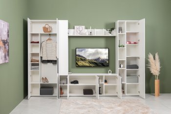 Стенка Эйр модульная, белый (Моби) в Верхней Салде - verhnyaya-salda.mebel-e96.ru