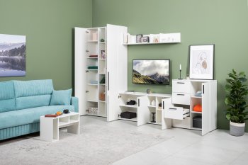 Стенка Эйр модульная, белый (Моби) в Верхней Салде - verhnyaya-salda.mebel-e96.ru