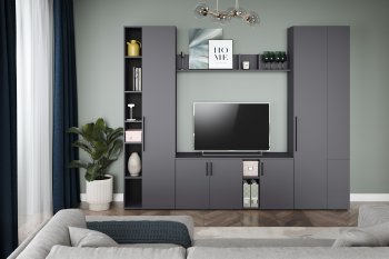 Стенка Эйр модульная, графит (Моби) в Верхней Салде - verhnyaya-salda.mebel-e96.ru
