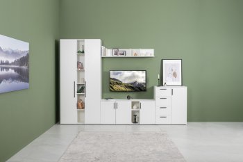 Стенка Эйр модульная, белый (Моби) в Верхней Салде - verhnyaya-salda.mebel-e96.ru