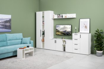 Стенка Эйр модульная, белый (Моби) в Верхней Салде - verhnyaya-salda.mebel-e96.ru