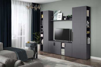 Стенка Эйр модульная, графит (Моби) в Верхней Салде - verhnyaya-salda.mebel-e96.ru