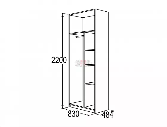 Шкаф 800 мм для одежды и белья Флагман-4 в Верхней Салде - verhnyaya-salda.mebel-e96.ru