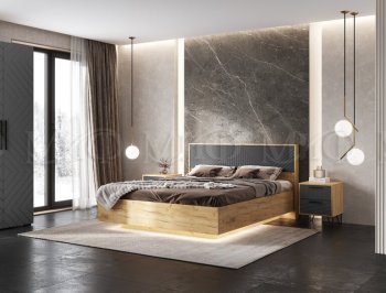 Кровать парящая Флэш крафт/графит(Миф) в Верхней Салде - verhnyaya-salda.mebel-e96.ru