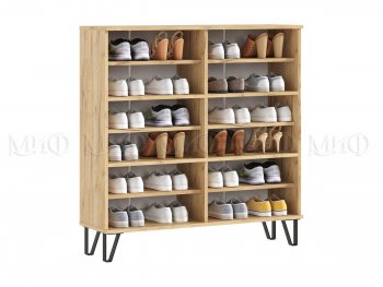 Обувница Флэш крафт/белый (Миф) в Верхней Салде - verhnyaya-salda.mebel-e96.ru