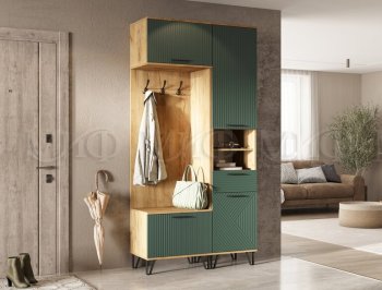 Прихожая Флэш модульная, крафт/грин(Миф) в Верхней Салде - verhnyaya-salda.mebel-e96.ru