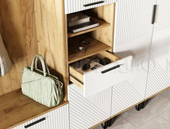 Прихожая Флэш модульная, крафт/белый (Миф) в Верхней Салде - verhnyaya-salda.mebel-e96.ru