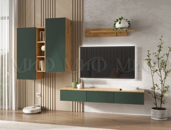 Стенка Флэш комп.2 крафт/грин (Миф) в Верхней Салде - verhnyaya-salda.mebel-e96.ru