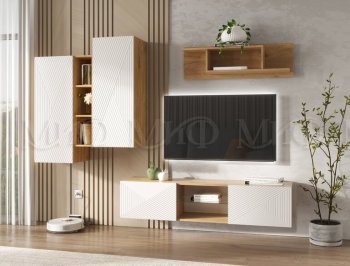 Стенка Флэш крафт/белый (Миф) в Верхней Салде - verhnyaya-salda.mebel-e96.ru