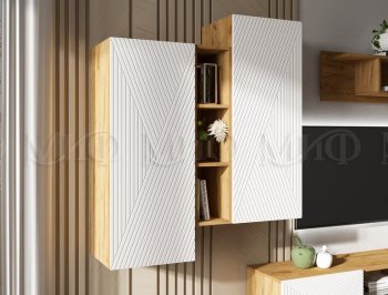 Стенка Флэш крафт/белый (Миф) в Верхней Салде - verhnyaya-salda.mebel-e96.ru