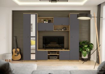 Стенка Герда крафт/графит (ИЦ) в Верхней Салде - verhnyaya-salda.mebel-e96.ru