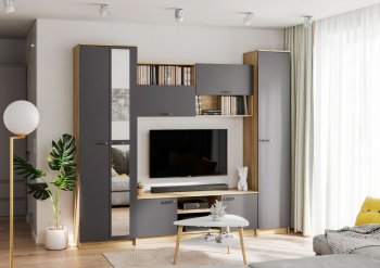 Стенка Герда крафт/графит (ИЦ) в Верхней Салде - verhnyaya-salda.mebel-e96.ru