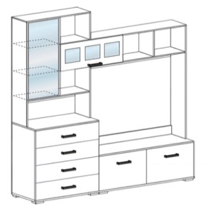 Стенка Яна вариант-1 (СтендМ) в Верхней Салде - verhnyaya-salda.mebel-e96.ru