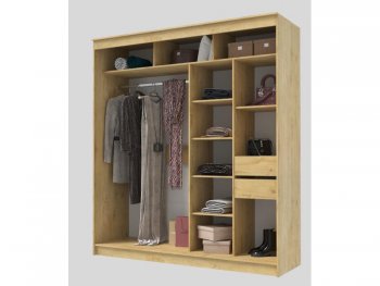 Шкаф-купе 2000 мм Гранд-1 ЛДСП/Зеркало, дуб вотан (Эра) в Верхней Салде - verhnyaya-salda.mebel-e96.ru