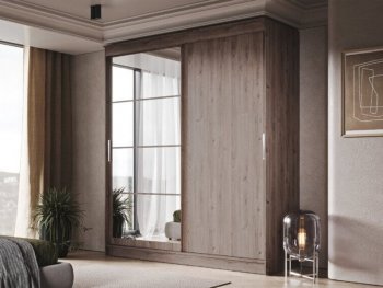 Шкаф-купе 2000 мм Гранд-1 ЛДСП/Зеркало, дуб горный (Эра) в Верхней Салде - verhnyaya-salda.mebel-e96.ru