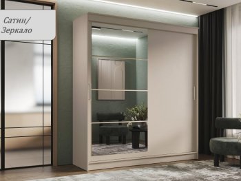 Шкаф-купе 2000 мм Гранд-1 ЛДСП/Зеркало, Сатин (Эра) в Верхней Салде - verhnyaya-salda.mebel-e96.ru