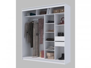 Шкаф-купе 2000 мм Гранд-1 зеркало/зеркало, белый (Эра) в Верхней Салде - verhnyaya-salda.mebel-e96.ru