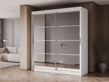 Шкаф-купе 2000 мм Гранд-1 зеркало/зеркало, белый (Эра) в Верхней Салде - verhnyaya-salda.mebel-e96.ru