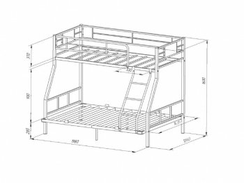 Кровать двухъярусная Гранада-1ПЯЯ 140 в Верхней Салде - verhnyaya-salda.mebel-e96.ru