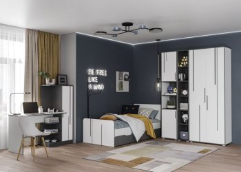 Шкаф 1 дв. Грей (УНИ) (МЛК) в Верхней Салде - verhnyaya-salda.mebel-e96.ru