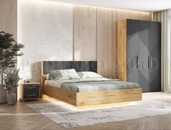 Кровать парящая Ирис крафт/графит(Миф) в Верхней Салде - verhnyaya-salda.mebel-e96.ru