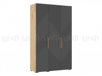 Шкаф 1350 мм Ирис с антресолью, крафт/графит (Миф) в Верхней Салде - verhnyaya-salda.mebel-e96.ru