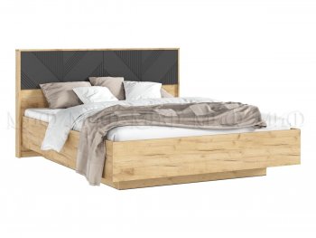 Кровать парящая Ирис крафт/графит с подсветкой (Миф) в Верхней Салде - verhnyaya-salda.mebel-e96.ru