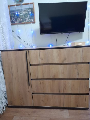 Комод 1 дверь 4 ящика (1200) Норд, дуб крафт (Миф) в Верхней Салде - verhnyaya-salda.mebel-e96.ru