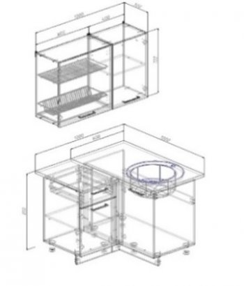 Кухонный гарнитур угловой Изумруд 1000*1000 в Верхней Салде - verhnyaya-salda.mebel-e96.ru