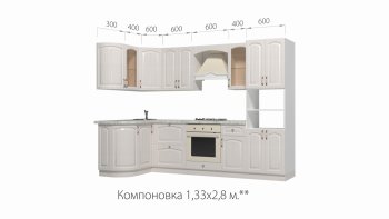 Кухонный гарнитур Кантри 1330*2800 мм в Верхней Салде - verhnyaya-salda.mebel-e96.ru